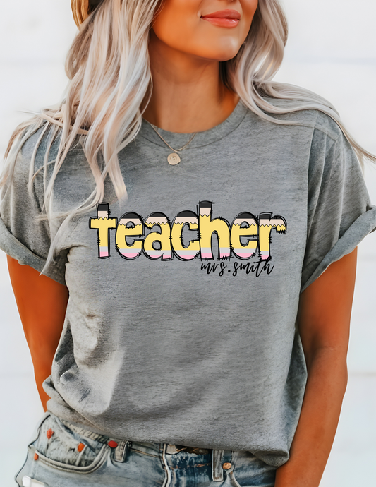 Teacher Pencil Letters