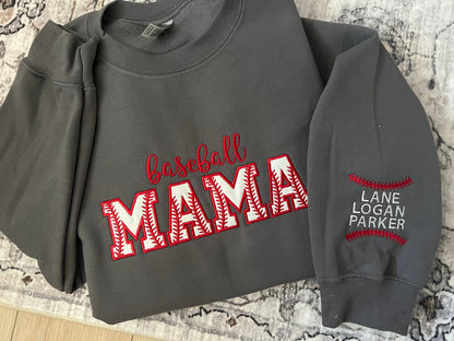 Baseball Mama Embroidered Sweatshirt