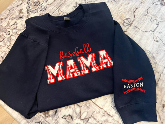 Baseball Mama Embroidered Sweatshirt