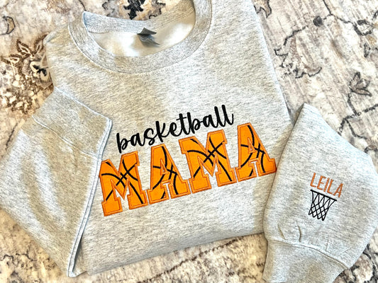 Basketball Mama Embroidered Sweatshirt