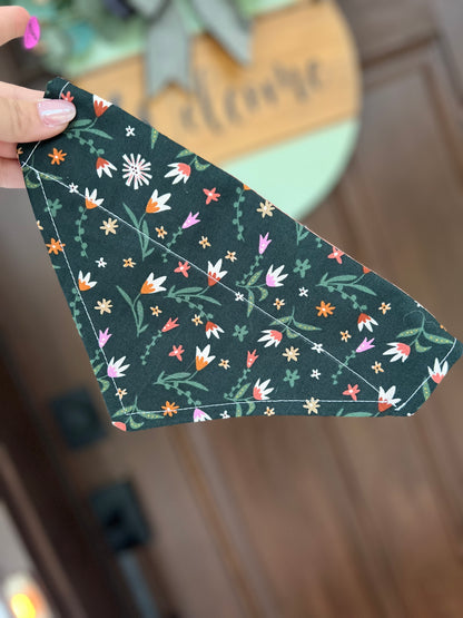 Green Floral Dog Bandana