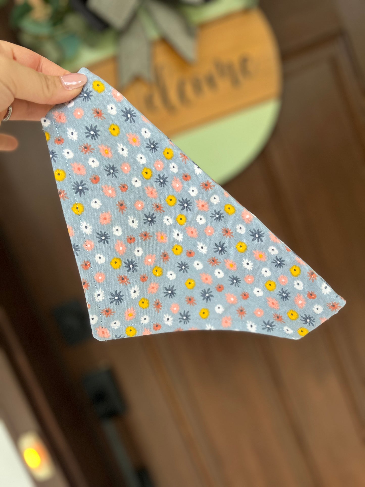 Blue Floral Dog Bandana